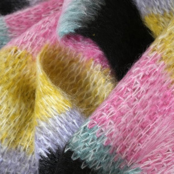 Snow Day Pink Multi Striped Knit Scarf - Picture 4 of 5